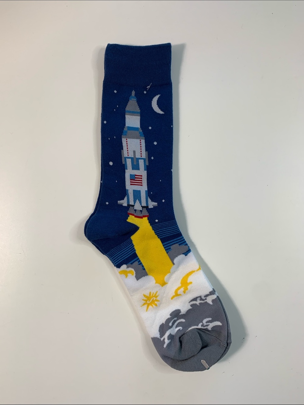 Sock it to me - Space Rocket Crew Blue/Yellow Socks